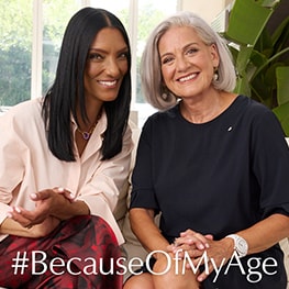 photo of estee lauder because of my age campaign