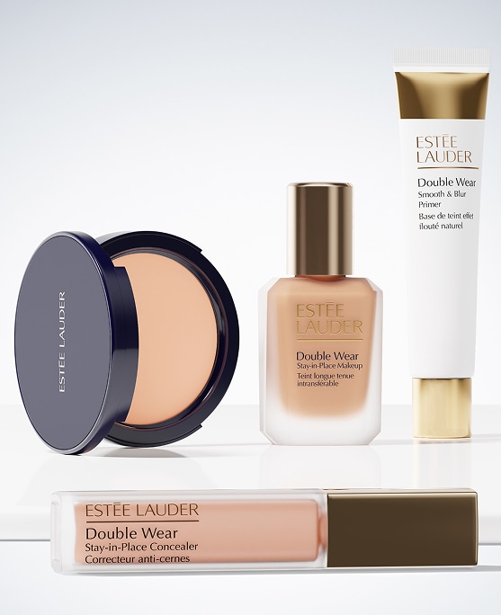 photo of estee lauder double wear makeup collection face makeup products
