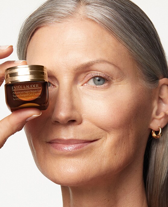 photo of woman with advanced night repair eye no sleep beauty routine