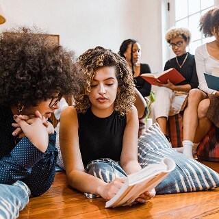 photo of woman at book club
