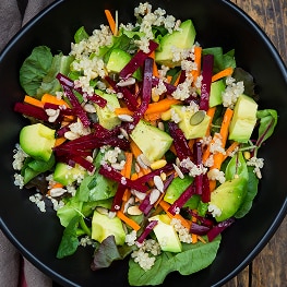 photo of healthy salad ingredients for longevity