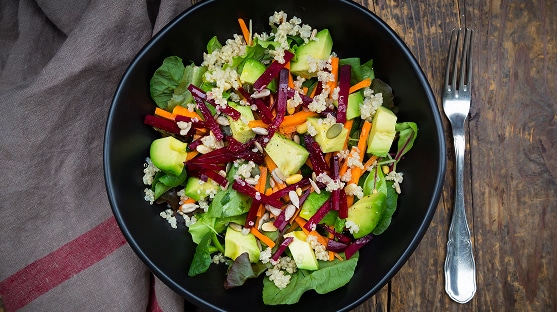 photo of healthy salad ingredients for longevity