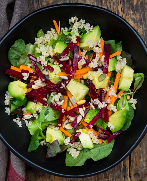 photo of healthy salad ingredients for longevity