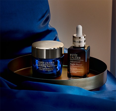 photo of estee lauder night skincare products from sleep quiz
